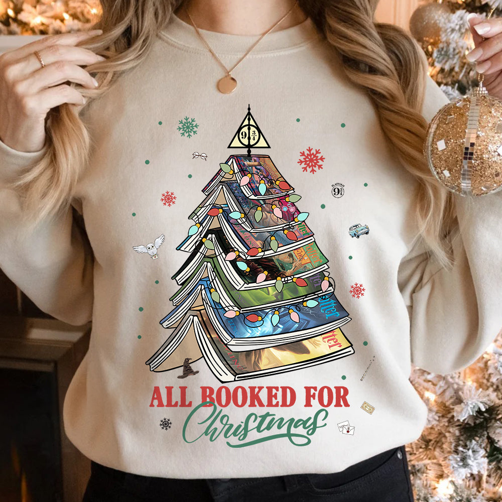 Personalized Christmas Book Tree Shirt for Book Lovers