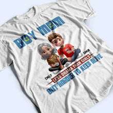 Load image into Gallery viewer, Boy Mom: Less Drama Than Girls - Personalized T-Shirt for Moms T-shirt PopCulturePrints
