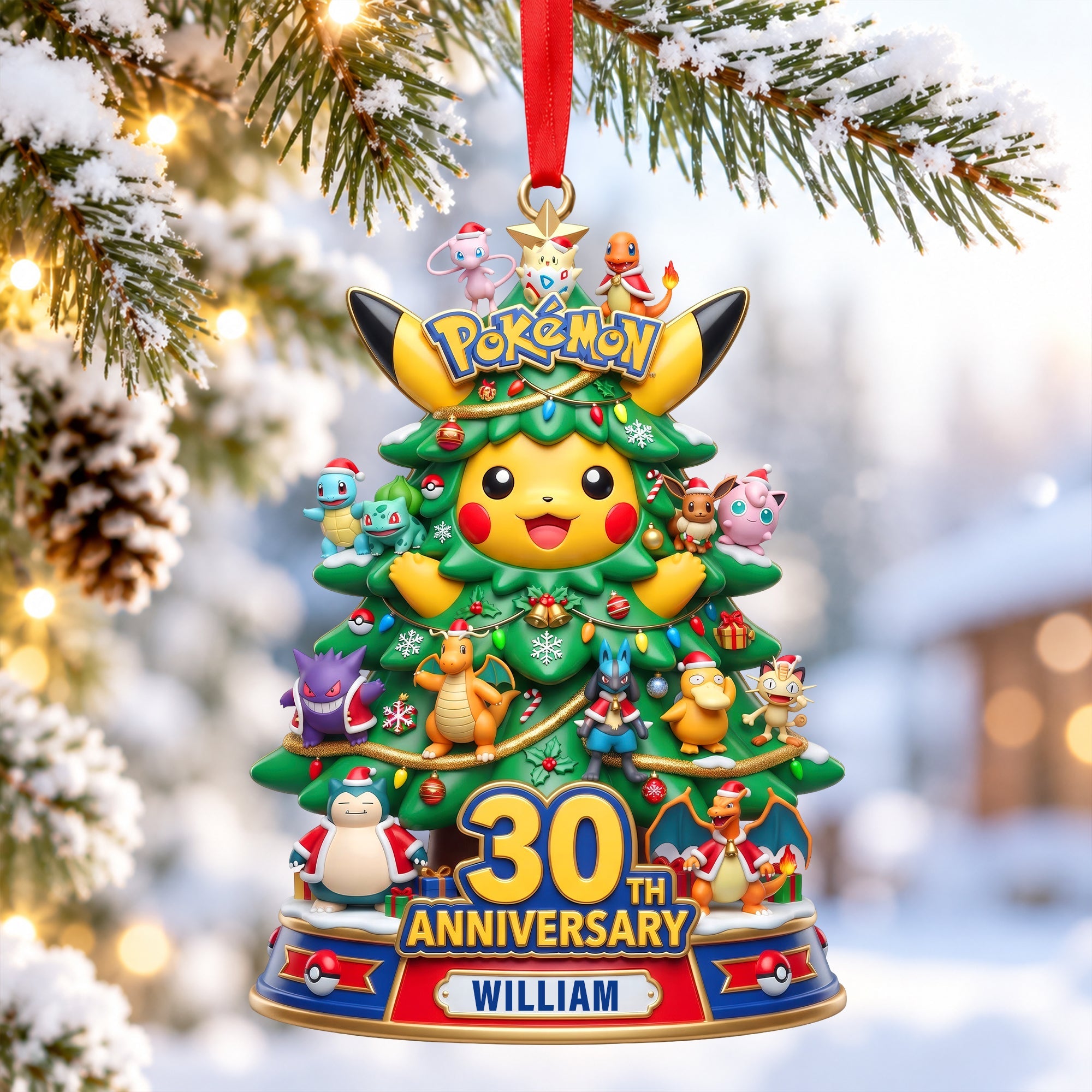 Celebrate in Style: Personalized 30th Anniversary Acrylic Christmas Ornament - Perfect Gift for Game Lovers