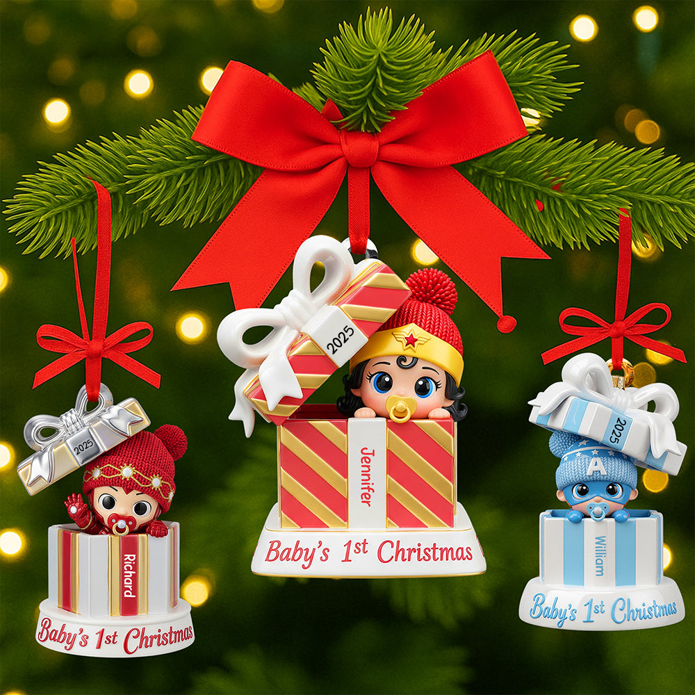 Capture the Magic of Baby's First Christmas - Personalized Christmas Ornament for Kids Ornament PopCulturePrints