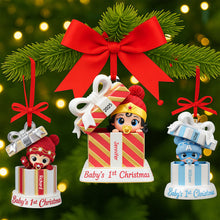 Load image into Gallery viewer, Capture the Magic of Baby&#39;s First Christmas - Personalized Christmas Ornament for Kids Ornament PopCulturePrints
