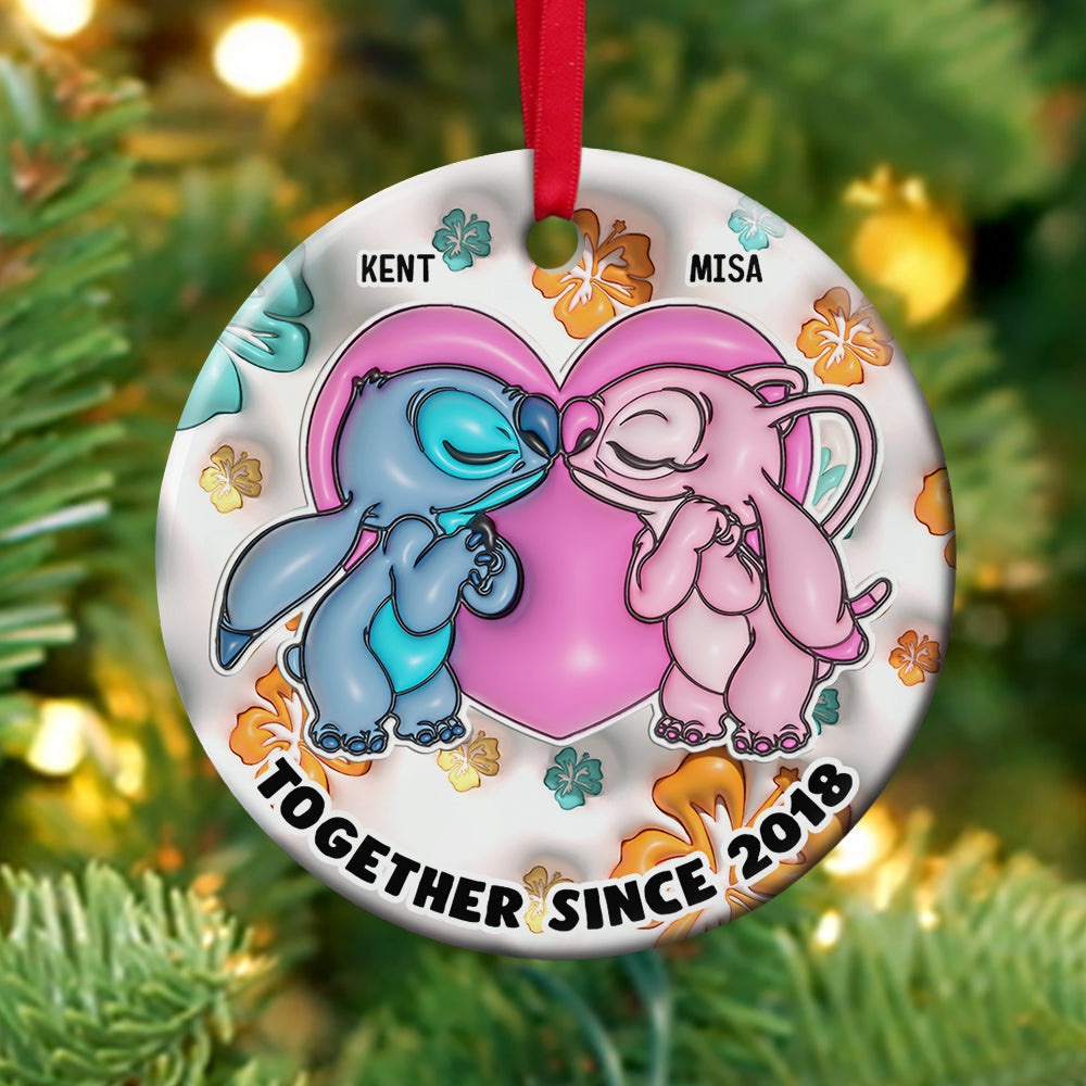 Custom Cartoon Couple Ornament - Personalized Gift for Christmas