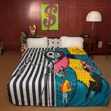 Load image into Gallery viewer, &quot;Together Forever: Embrace the Spooky Spirit&quot; - Custom Blanket for Horror Couples Blanket PopCulturePrints
