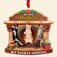 Load image into Gallery viewer, Personalized Naughty Cat Christmas Ornament Ornament PopCulturePrints

