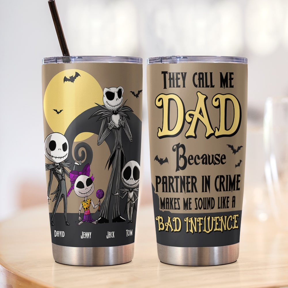 Personalized Dad Tumbler - Partner in Crime Design Tumbler Cup PopCulturePrints
