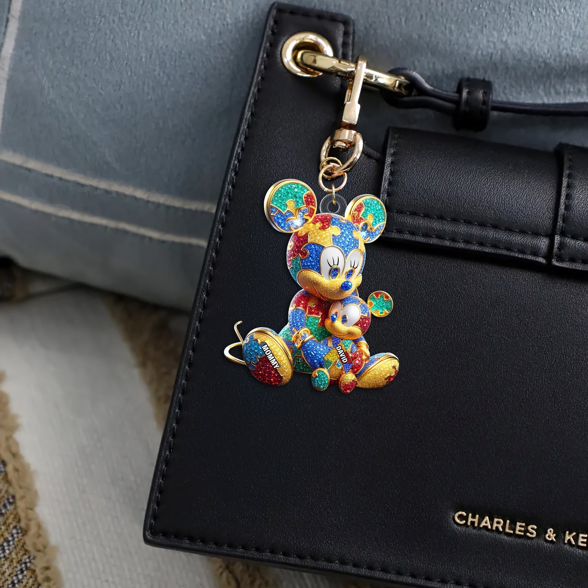 "A loving tribute to Autism Moms - Personalized Keychain for Autism Awareness" Keychains PopCulturePrints