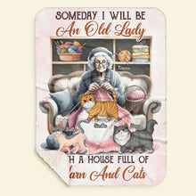 Load image into Gallery viewer, Personalized Cozy Blanket for Knitting Cat Lady - Customizable with Names
