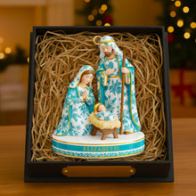 Load image into Gallery viewer, &quot;Cherish the True Meaning of Christmas&quot; - Toile de Jouy Nativity Christmas Ornament - Personalized Gift for Family, Friends, and Believers Ornament PopCulturePrints
