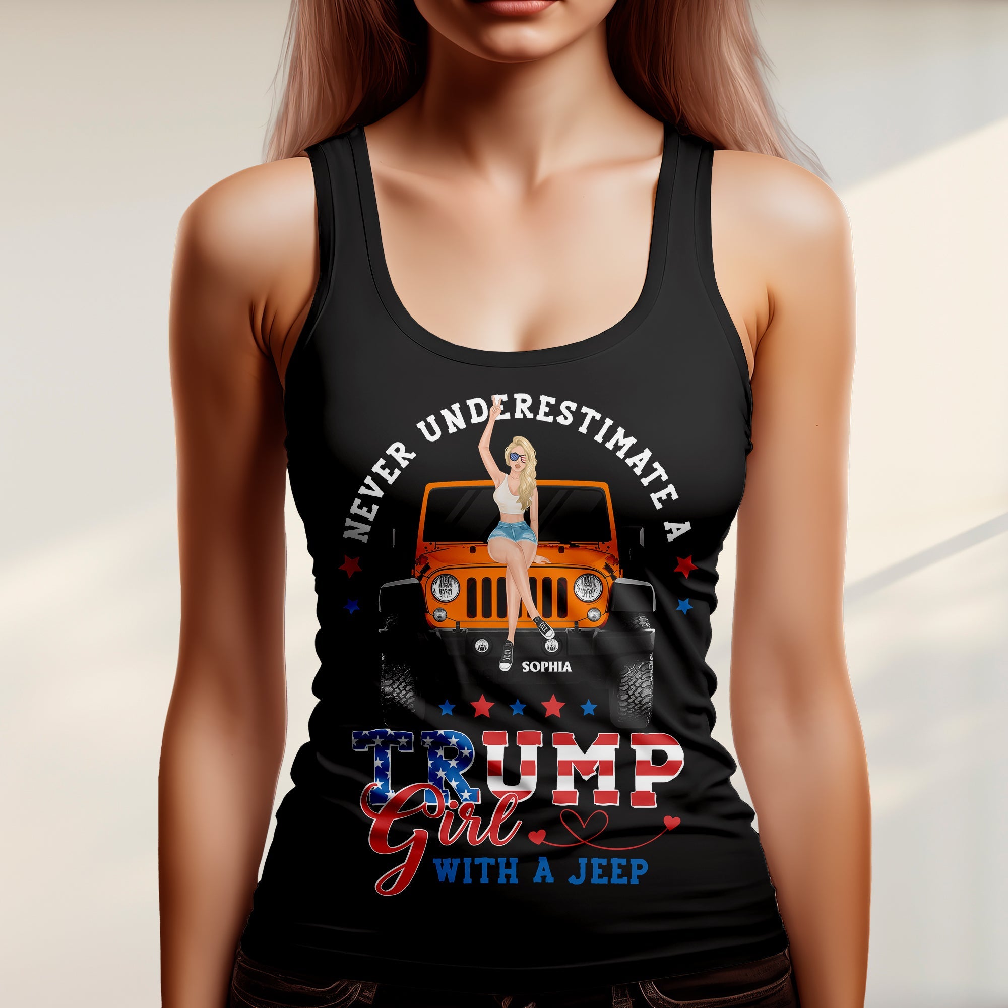 Never Underestimate a Trump Girl with a Jeep Tank Top