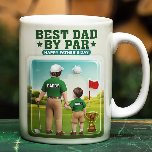 Best Daddy By Par - Personalized White Edge-to-Edge Mug Mug PopCulturePrints