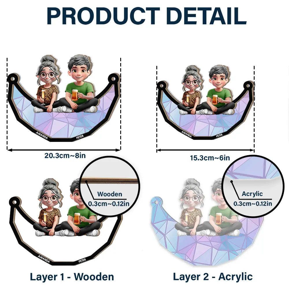 We Love You Mom - Personalized 3D Cartoon Window Hanging Suncatcher Ornament Suncatcher Ornament PopCulturePrints