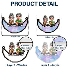 Load image into Gallery viewer, We Love You Mom - Personalized 3D Cartoon Window Hanging Suncatcher Ornament Suncatcher Ornament PopCulturePrints
