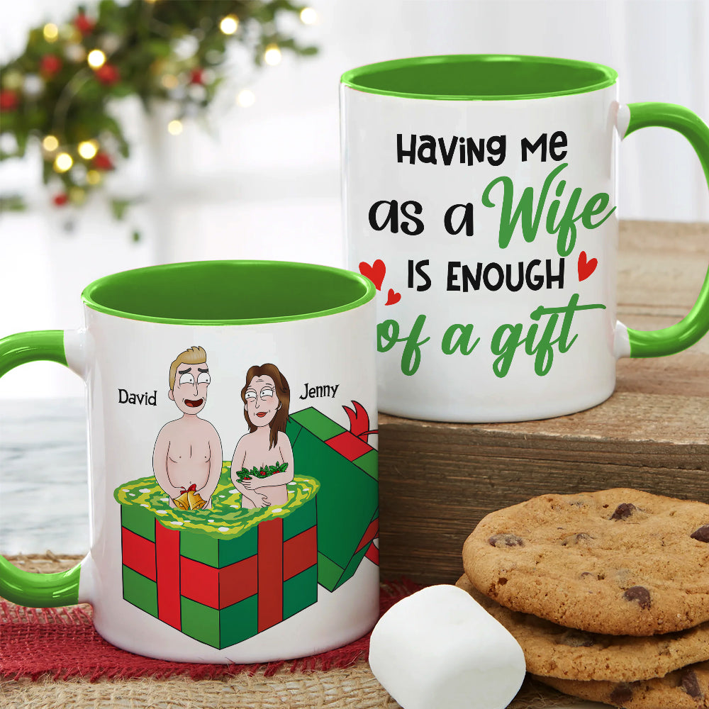 Personalized Funny Couple Christmas Mug - Custom Gift for Him Coffee Mug PopCulturePrints
