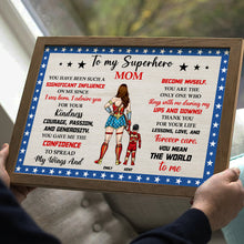 Load image into Gallery viewer, Personalized Superhero Mom Canvas Print - Heartfelt Mother&#39;s Day Gift Poster &amp; Canvas PopCulturePrints
