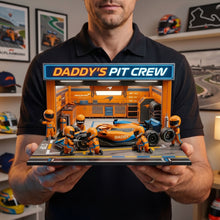 Load image into Gallery viewer, “Rev Up the Love!” Racing Crew Dad Acrylic Plaque - Personalized Gift for Dads, Grandpas, and Car Enthusiasts Shaped Plaques PopCulturePrints
