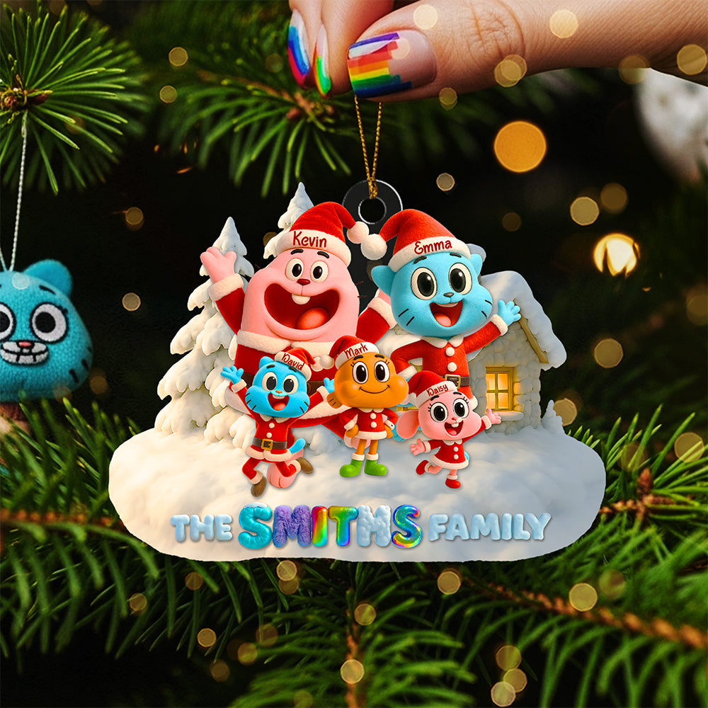 "Celebrate Family Togetherness with Our Personalized Christmas Ornament" - Cute Family Christmas Ornament, Custom Gift for Family and Friends Ornament PopCulturePrints