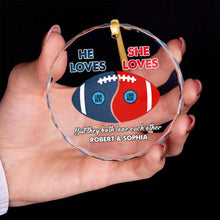 Load image into Gallery viewer, Custom Football Lovers Christmas Ornament for Couples - Valentine&#39;s Day Gifts Ornament PopCulturePrints
