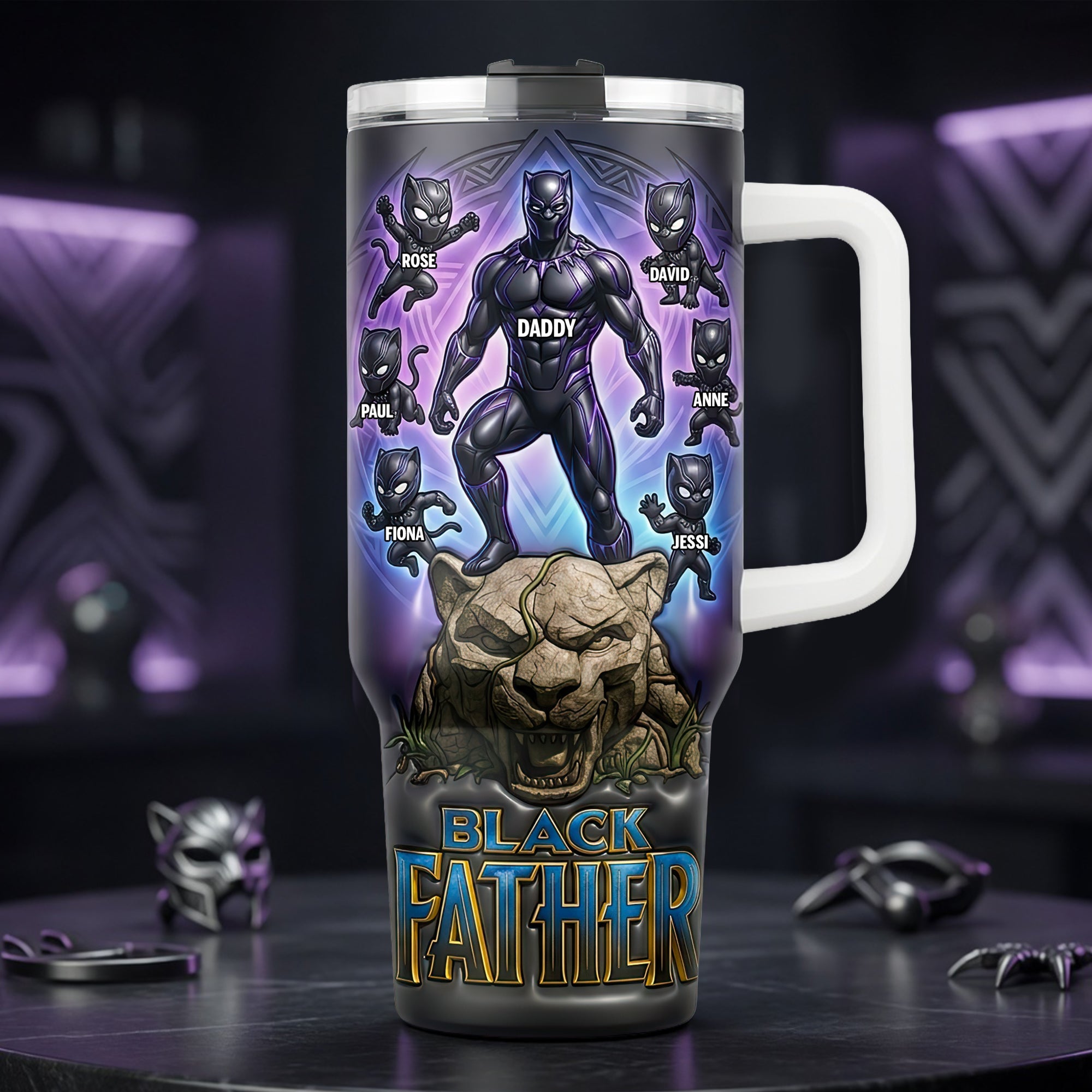 Empowered by Love - The Best Warrior Dad & Kids Tumbler - Personalized Gift for Dads Tumbler Cup PopCulturePrints
