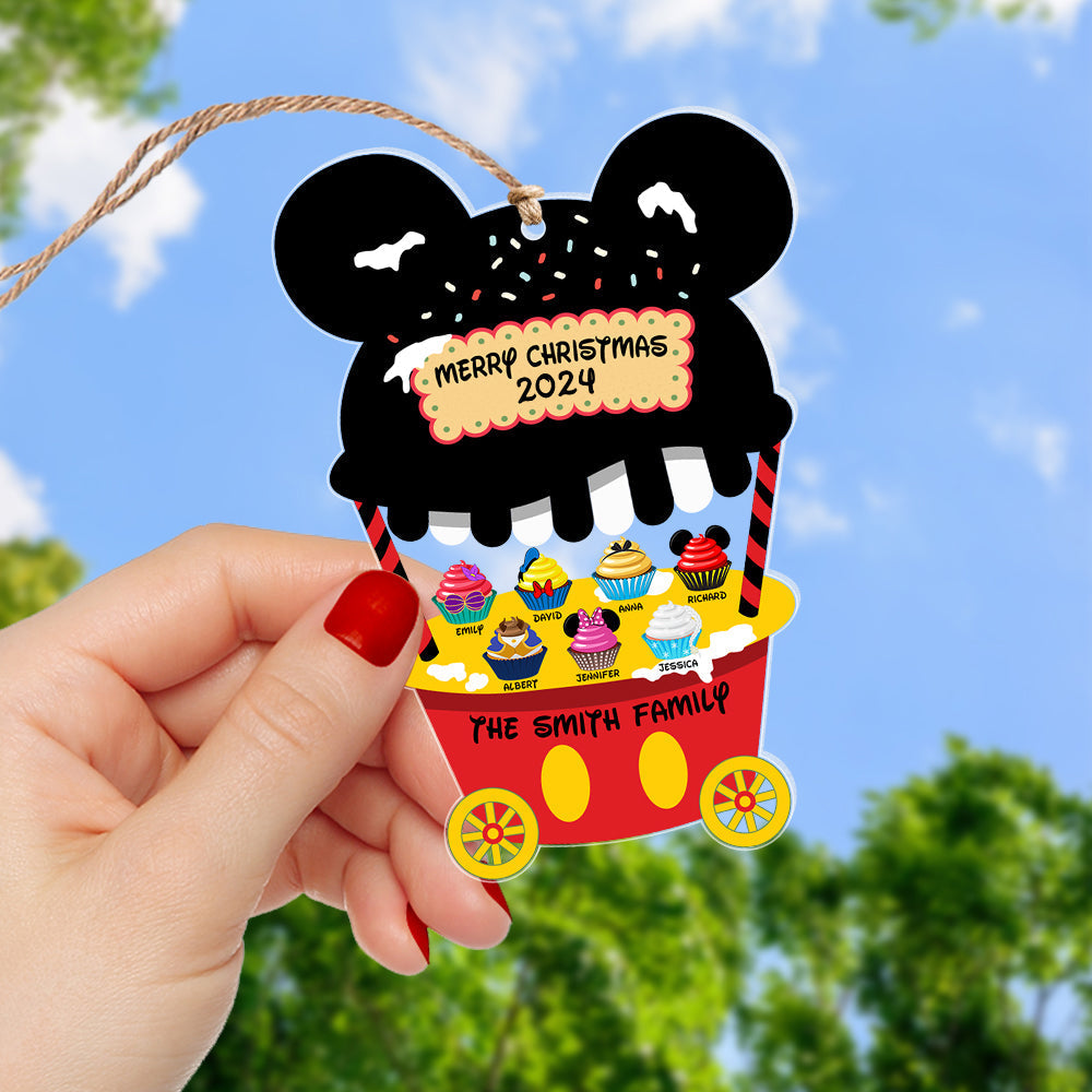 Personalized Family Christmas Acrylic Ornament - Merry Christmas 2024 Ornament PopCulturePrints