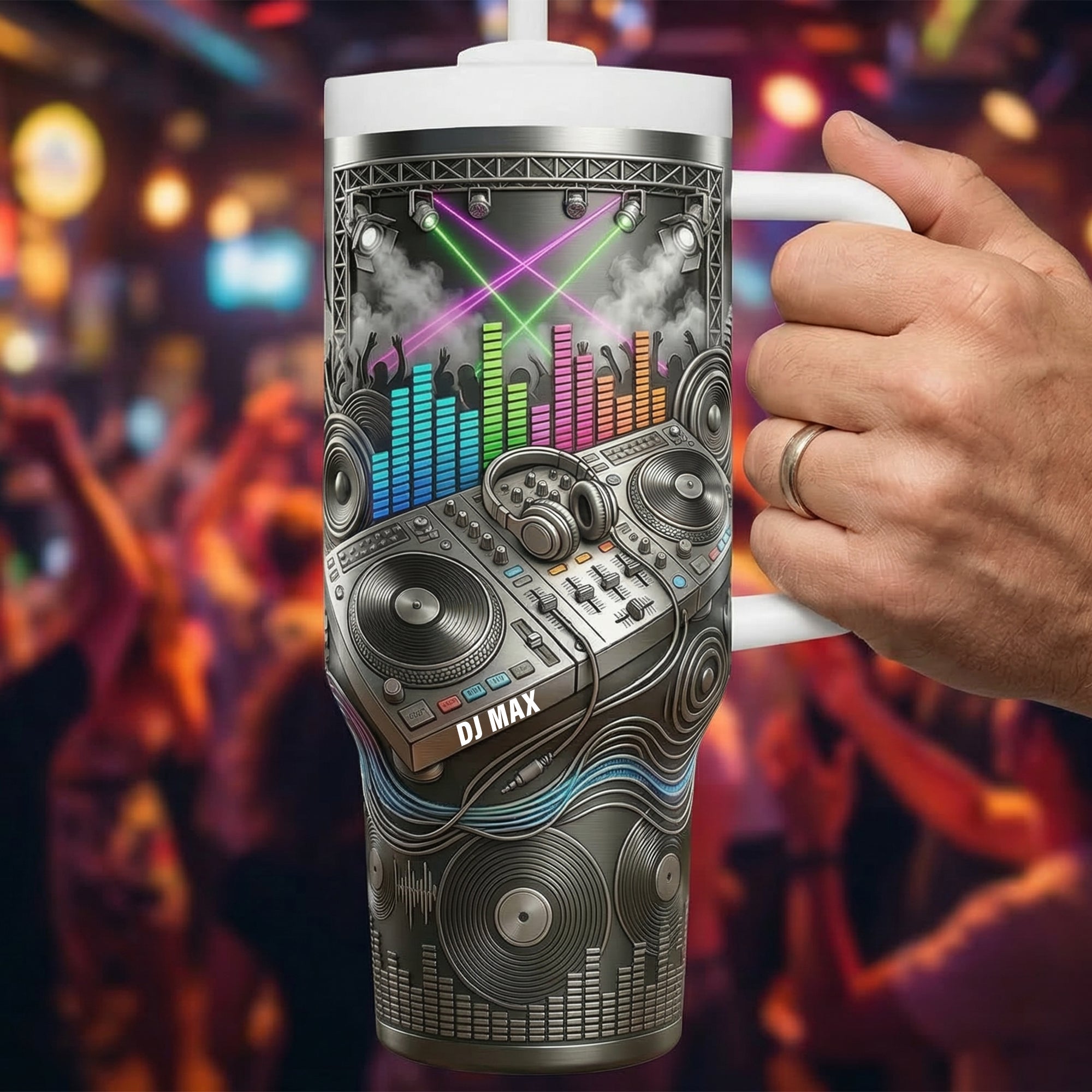 “Spin Your Style!” - DJ Controller 40oz Tumbler - Personalized Gift for Music Lovers Tumbler Cup PopCulturePrints