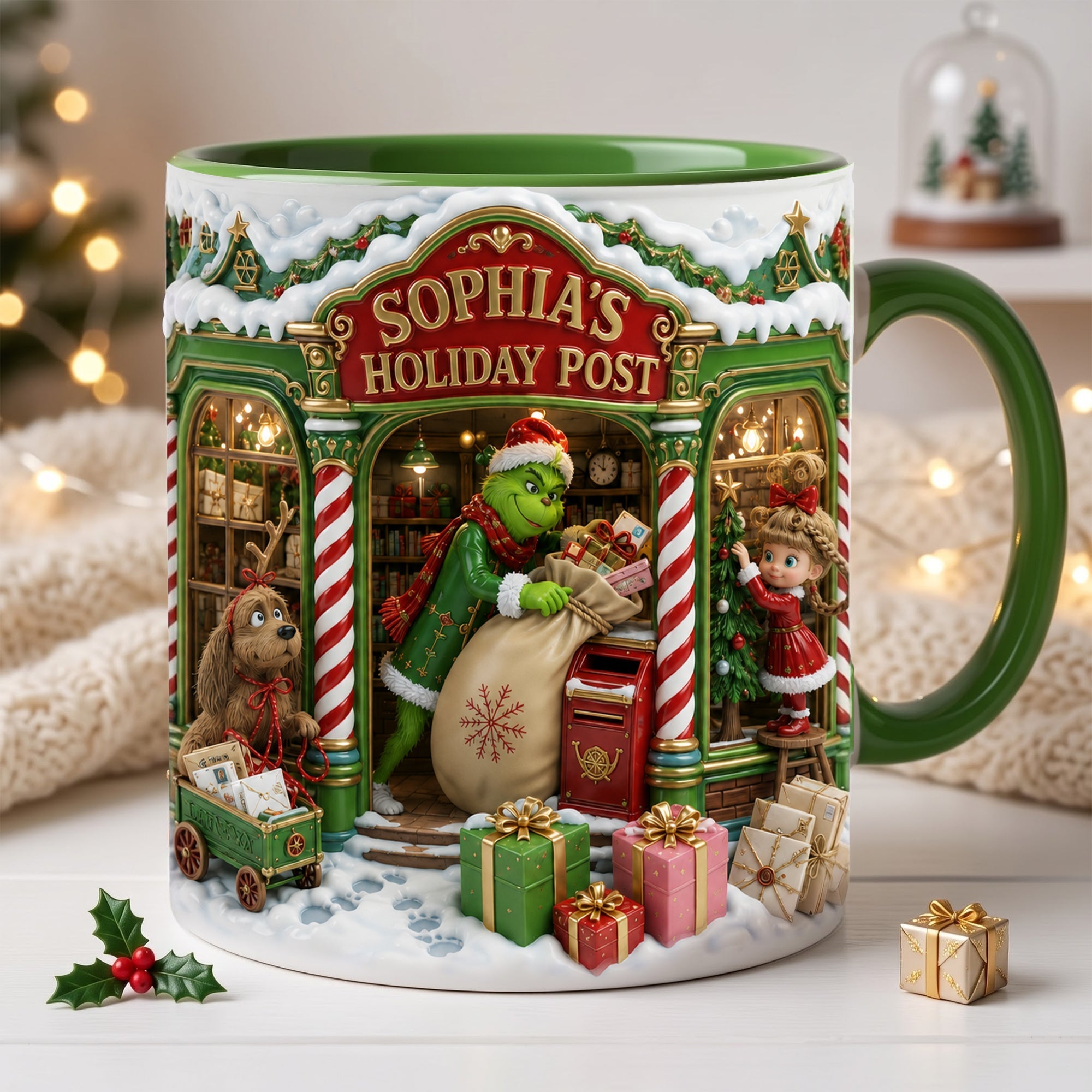 "Spread Holiday Cheer!" - Personalized Holiday Post Coffee Mug - Custom Gift for Friends, Family & Loved Ones