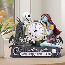 Load image into Gallery viewer, Spooky Couple Desk Clock Plaque - Personalized Gift for Couples Who Love Halloween Clock Plaques PopCulturePrints
