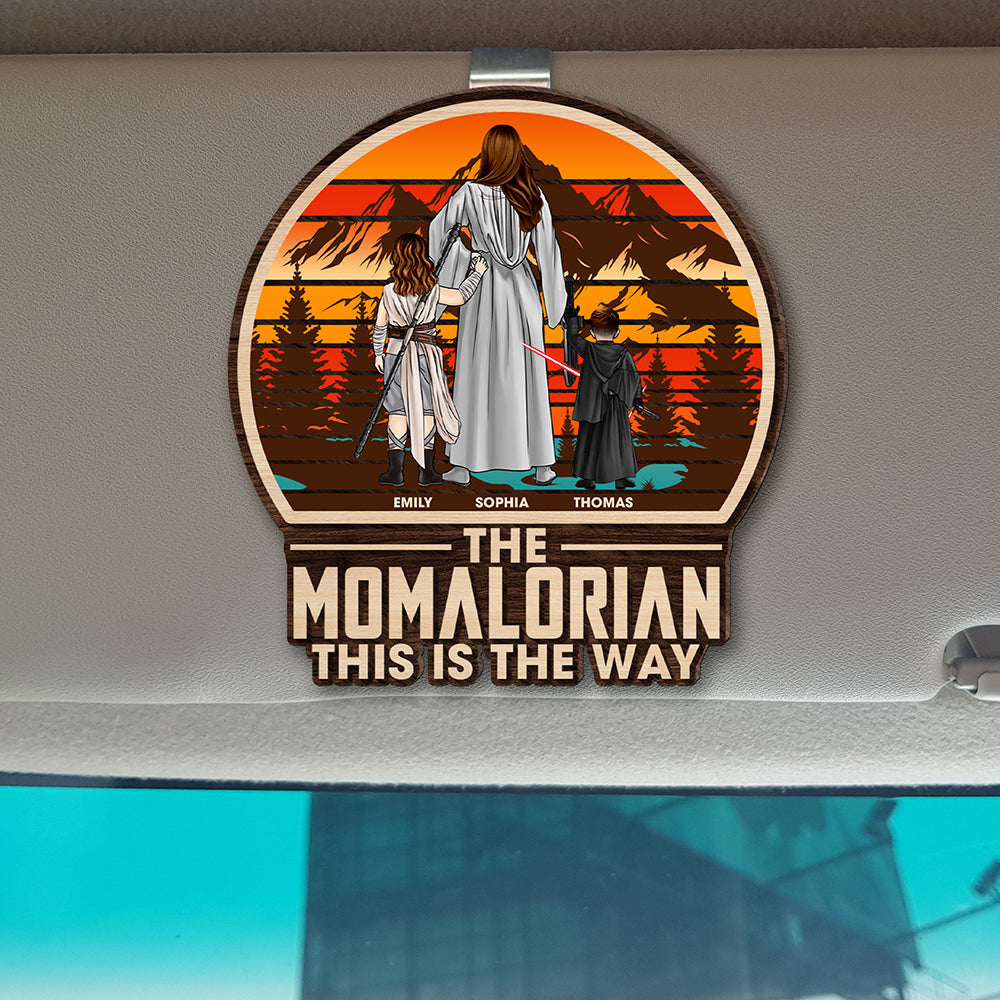 "The Momalorian: This Is The Way" - Personalized Car Visor Clip - Gift for Mom, Grandma & More Car Visor Clip PopCulturePrints