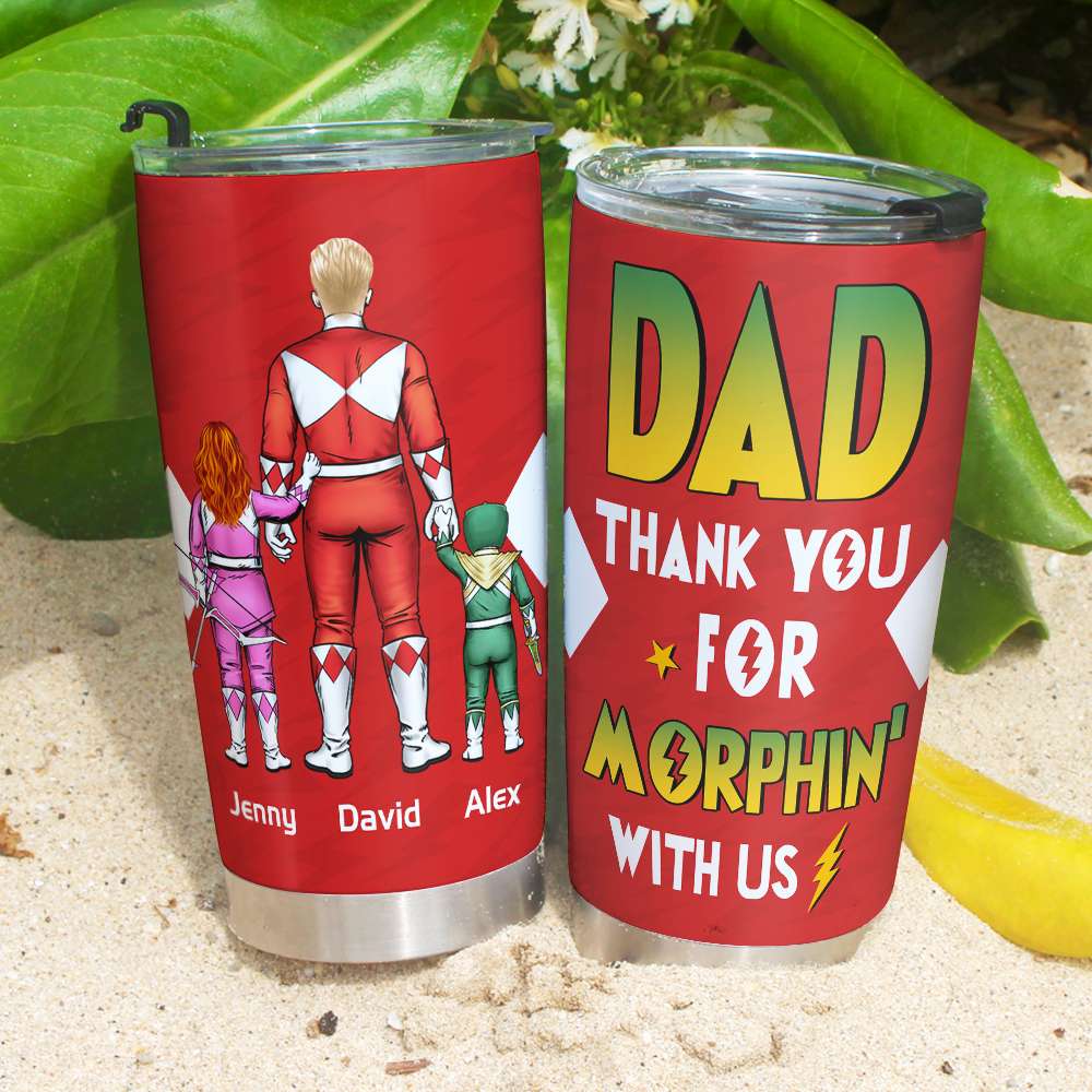 Personalized Dad & Kids Morphin' Tumbler Gift