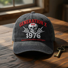 Load image into Gallery viewer, "Embrace Your Generation" - Vintage Generation X Personalized Classic Cap - Custom Gift for Friends, Family, and Nostalgia Lovers
