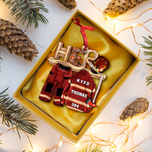 Load image into Gallery viewer, Personalized Firefighter Christmas Ornament - Custom Uniform Design Ornament PopCulturePrints
