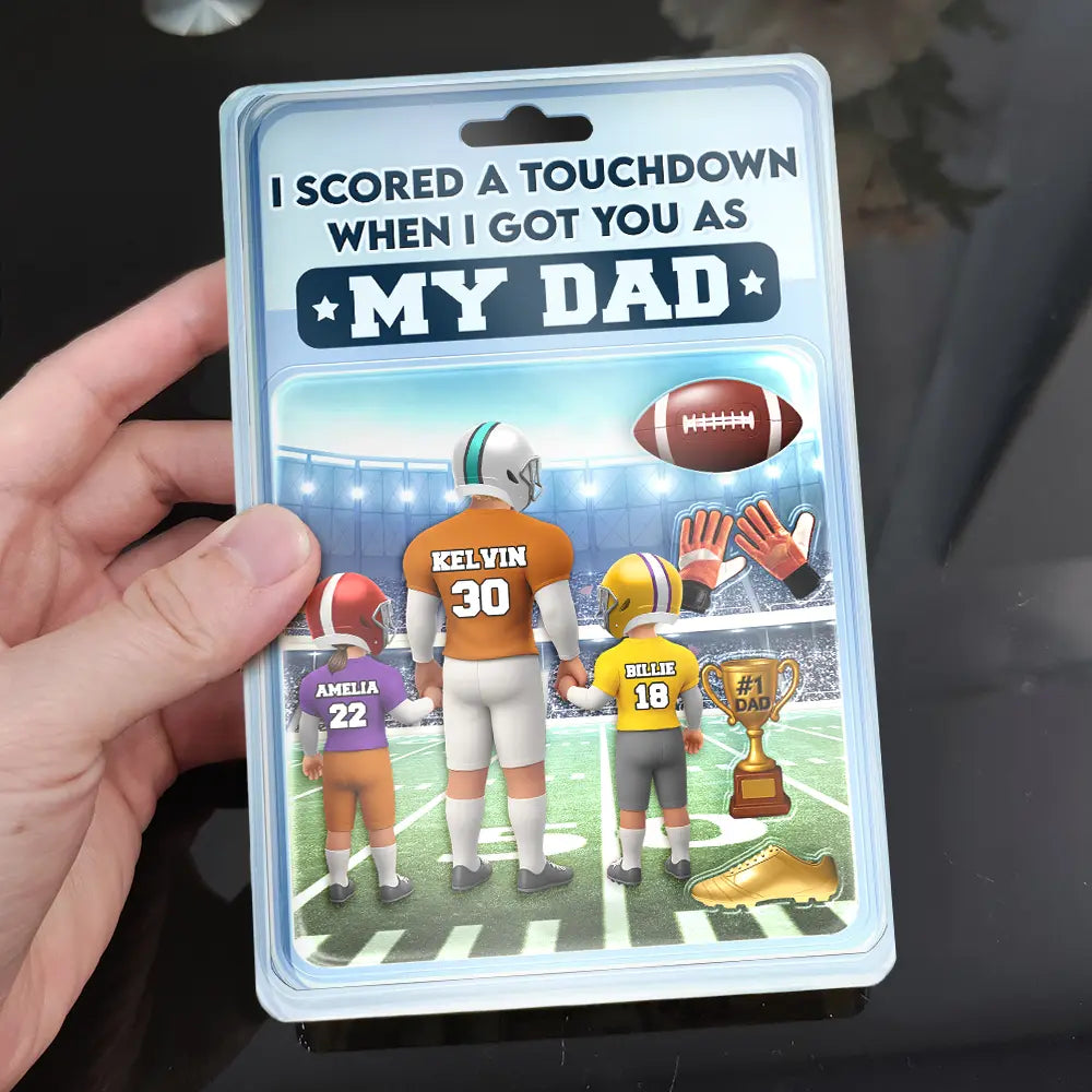 I Scored a Touchdown When I Got You As My Dad - Personalized Custom Acrylic Plaque Gift for Dads and Grandpas Acrylic Plaque PopCulturePrints