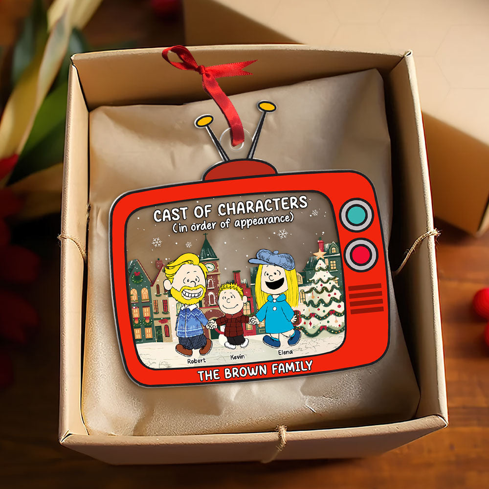 Personalized Family Christmas Acrylic Ornament - Cartoon Characters Ornament PopCulturePrints