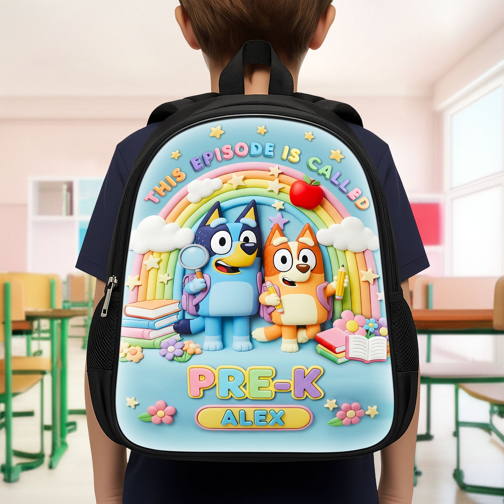 "Bring Joy to Learning!" - Cute Cartoon School Bag, Personalized Gift for Kids Backpack PopCulturePrints