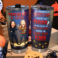 Load image into Gallery viewer, Custom Horror Friends Tumbler for Besties - Partners in Crime Tumbler Cup PopCulturePrints
