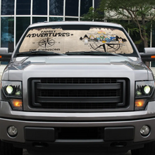 Load image into Gallery viewer, Family Adventures Camping - Personalized Auto Sunshade Auto Sunshade PopCulturePrints
