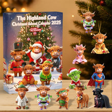 Load image into Gallery viewer, Personalized Highland Cow Christmas Advent Calendar 2025 - A Magical Holiday Surprise Advent Calendar PopCulturePrints
