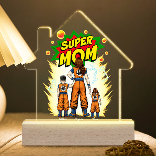 Super Mom Personalized LED Light - Dragon Warrior Theme Led Night Light PopCulturePrints
