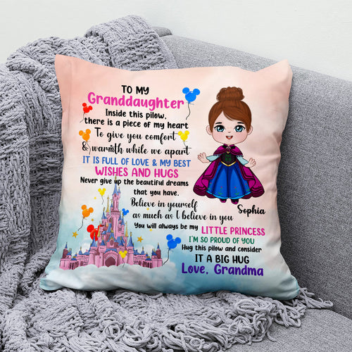 Personalized Granddaughter Inspirational Pillow - Proud Grandma Gift Pillow PopCulturePrints