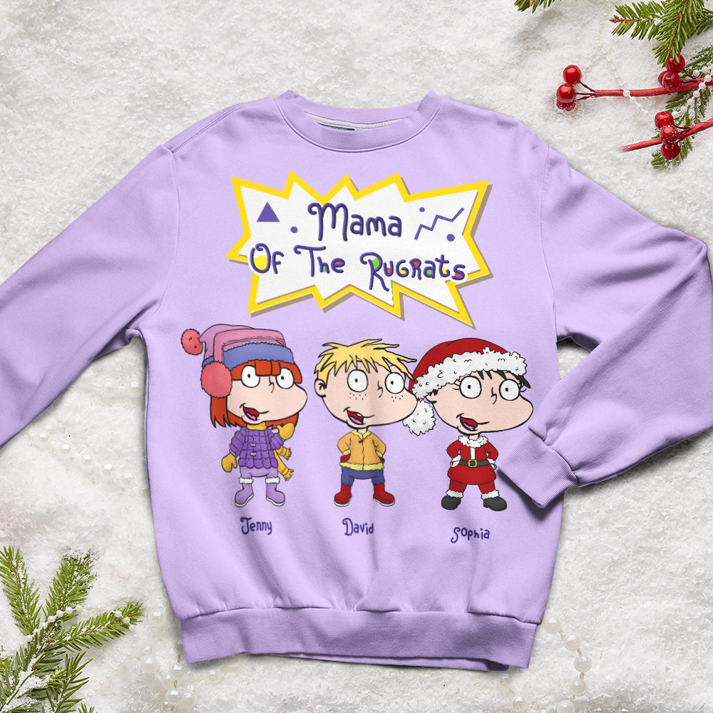 Customizable Christmas Sweatshirt for Mom - Rugrats Theme