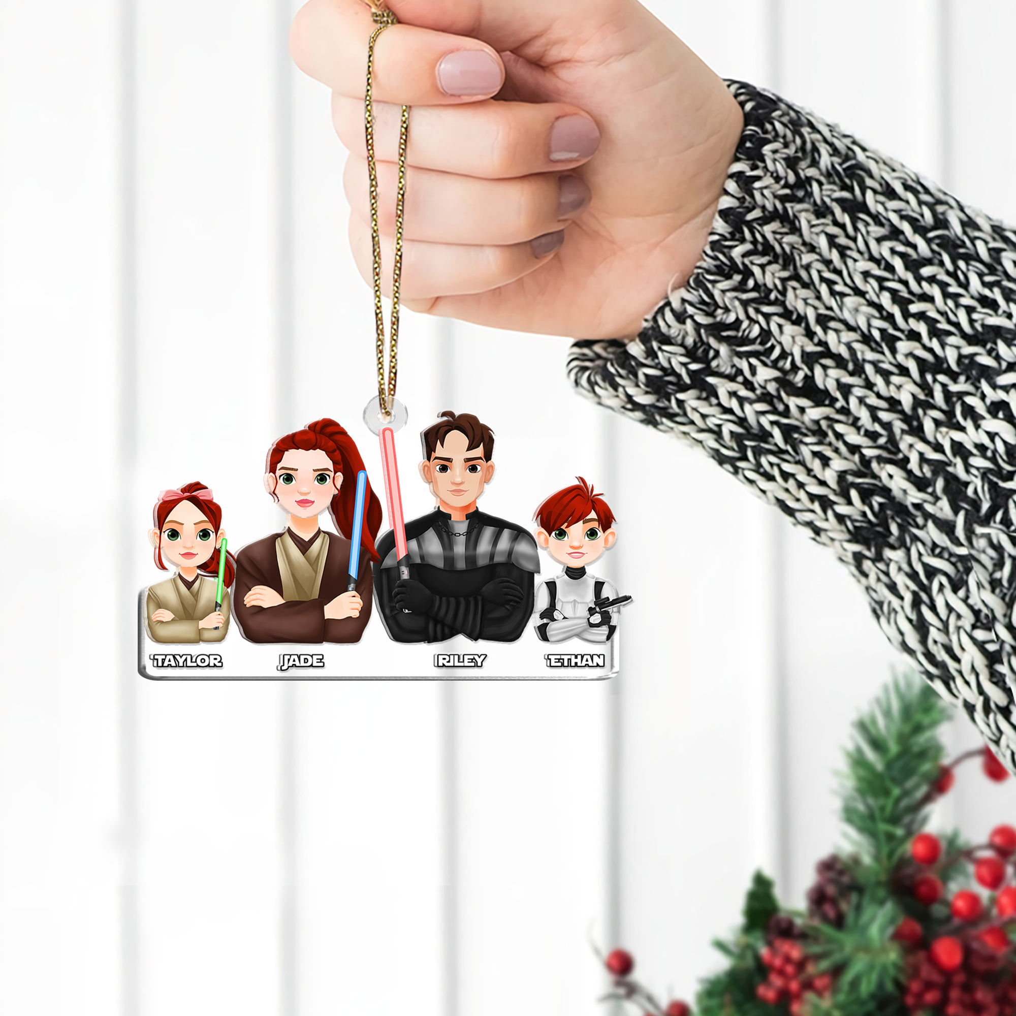 Personalized Couple Christmas Ornament - Sci-Fi Themed Gift