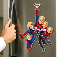 Load image into Gallery viewer, Hold On Tight! Create Lasting Memories with Our Fun Family Fridge Magnet - Personalized Gift for Family and Friends
