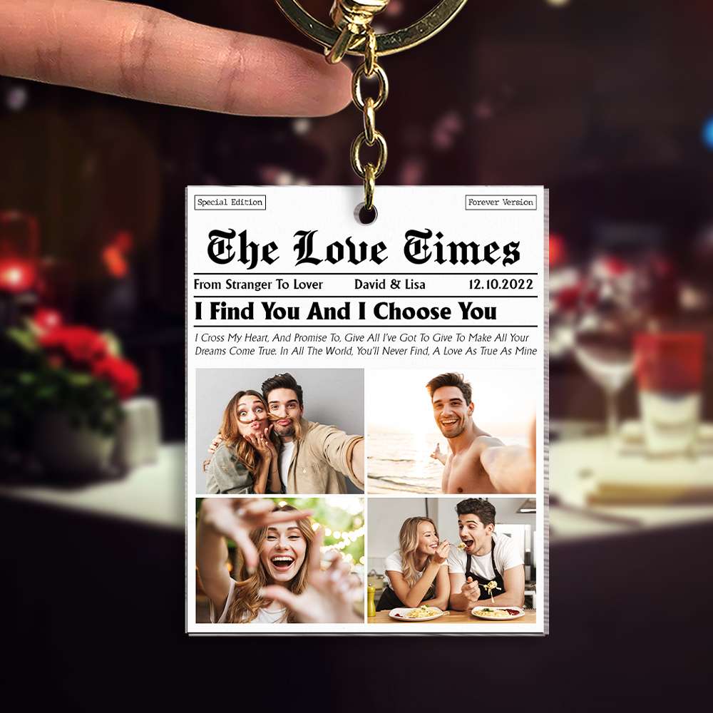 Personalized Acrylic Keychain for Couples - The Love Times Edition Keychains PopCulturePrints