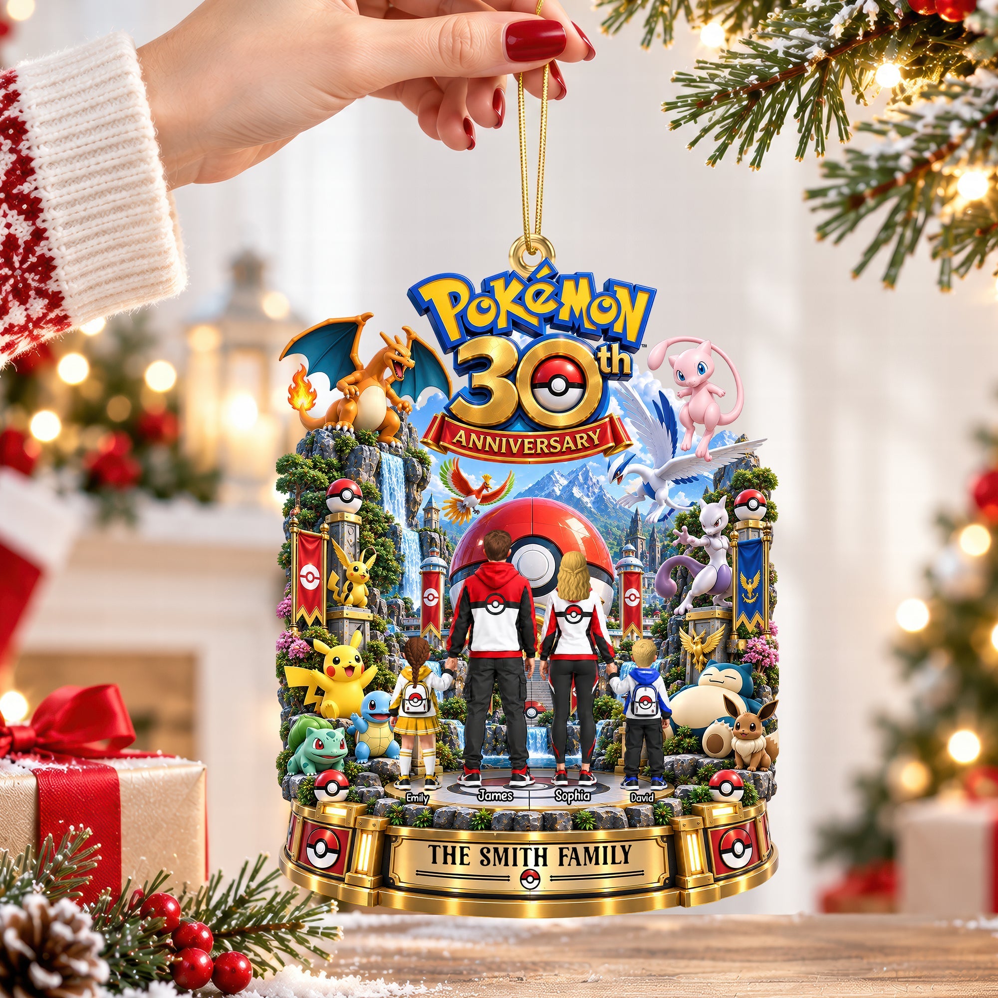 Celebrate 30 Years of Adventure - Custom Pokémon Anniversary Ornament - Perfect Gift for Families and Friends