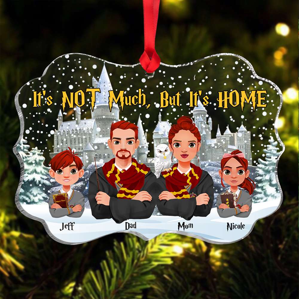 Personalized Happy Family Christmas Ornament - Magical Theme