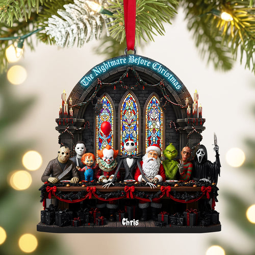 Embrace the Spook: The Nightmare Feast Christmas Ornament - Personalize for Horror Fans Ornament PopCulturePrints