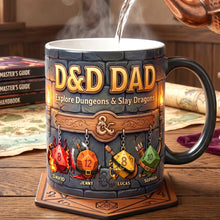 Load image into Gallery viewer, Epic D&amp;D Dad: Explore Dungeons &amp; Slay Dragons - Personalized Coffee Mug for Dad &amp; Grandpa Coffee Mug PopCulturePrints
