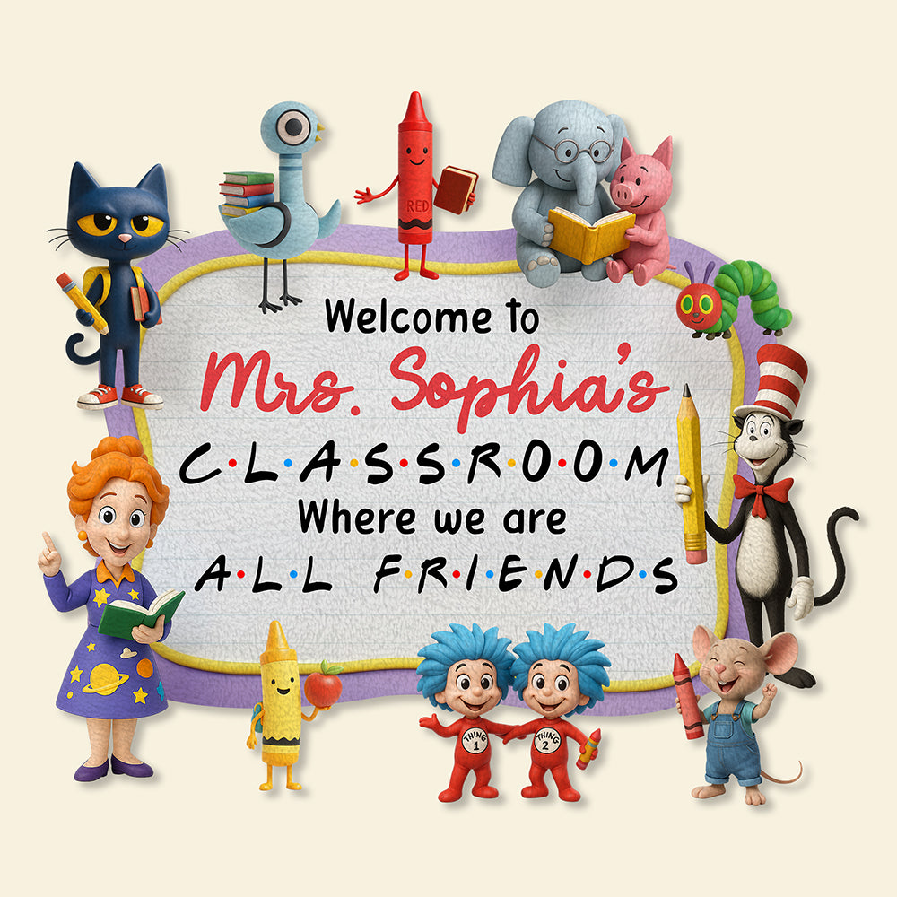 Welcome to Mrs. Sophia's Classroom - Personalized Doormat for Teachers Doormat PopCulturePrints