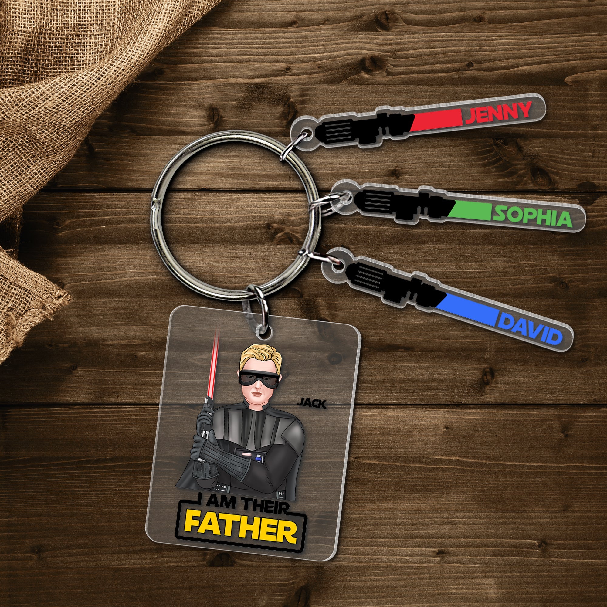 Customizable Galactic Dad Keychain - Perfect Father's Day Gift Keychains PopCulturePrints