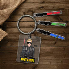 Load image into Gallery viewer, Customizable Galactic Dad Keychain - Perfect Father&#39;s Day Gift Keychains PopCulturePrints
