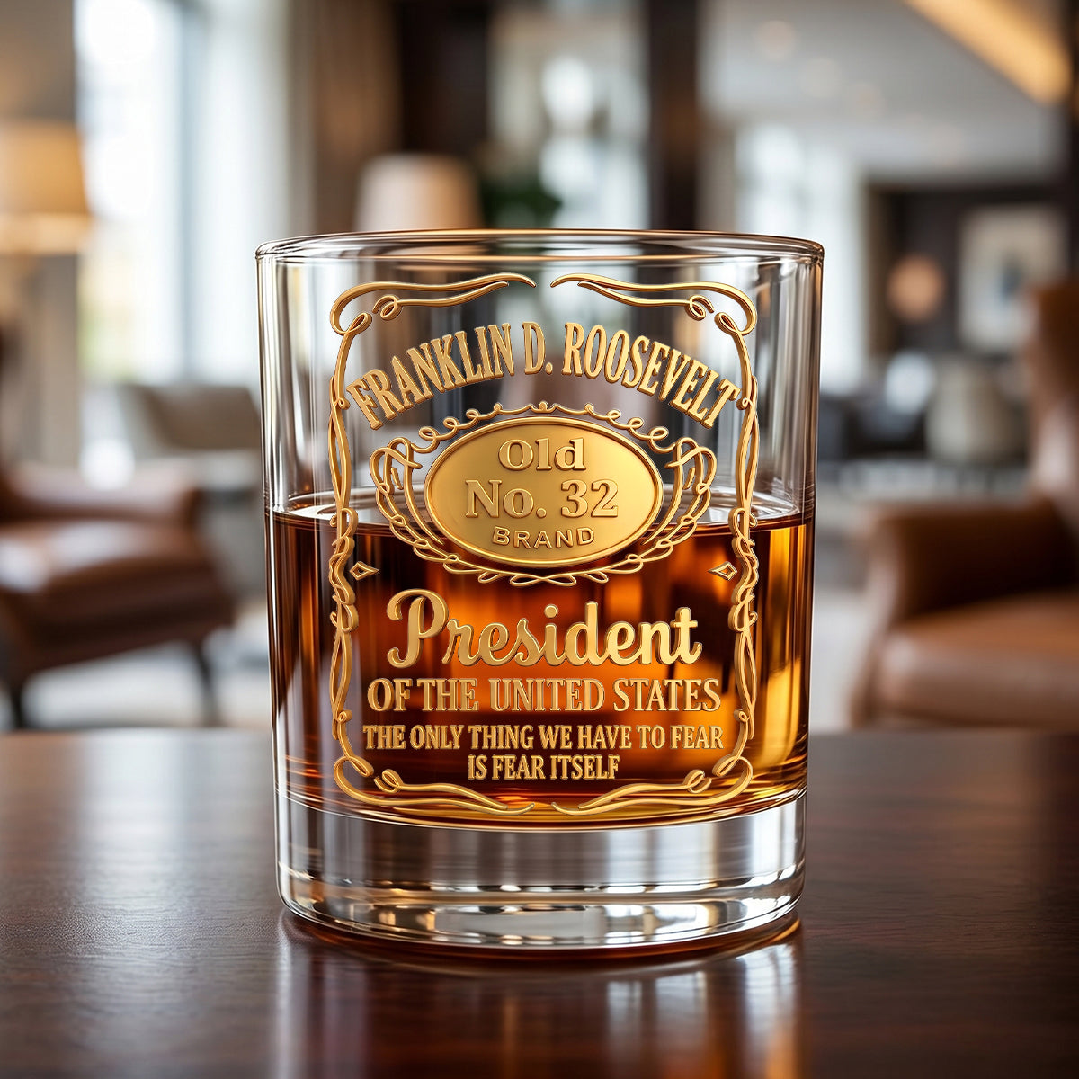 Personalized Vintage Style Round Glass - A Timeless Patriotic Keepsake for History Lovers